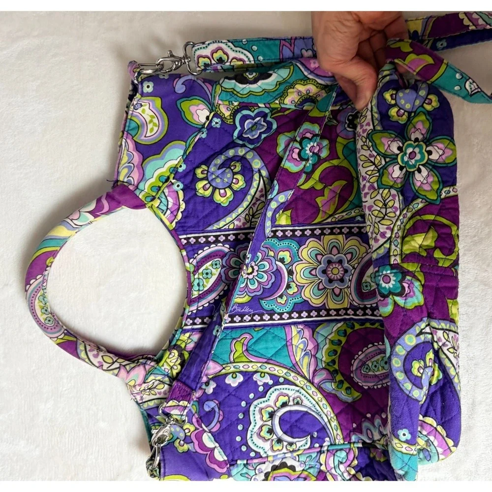 Vera Bradley‎ Purple Paisley Quilted Convertible Shoulder Crossbody Bag
